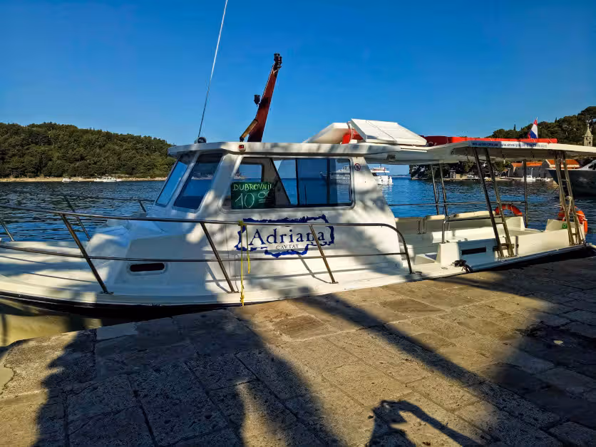 Adriana ferry departure point on Cavtat promenade.
