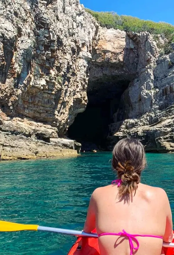 Interior view of Pigeon Cave on Lokrum, reachable only by sea.
