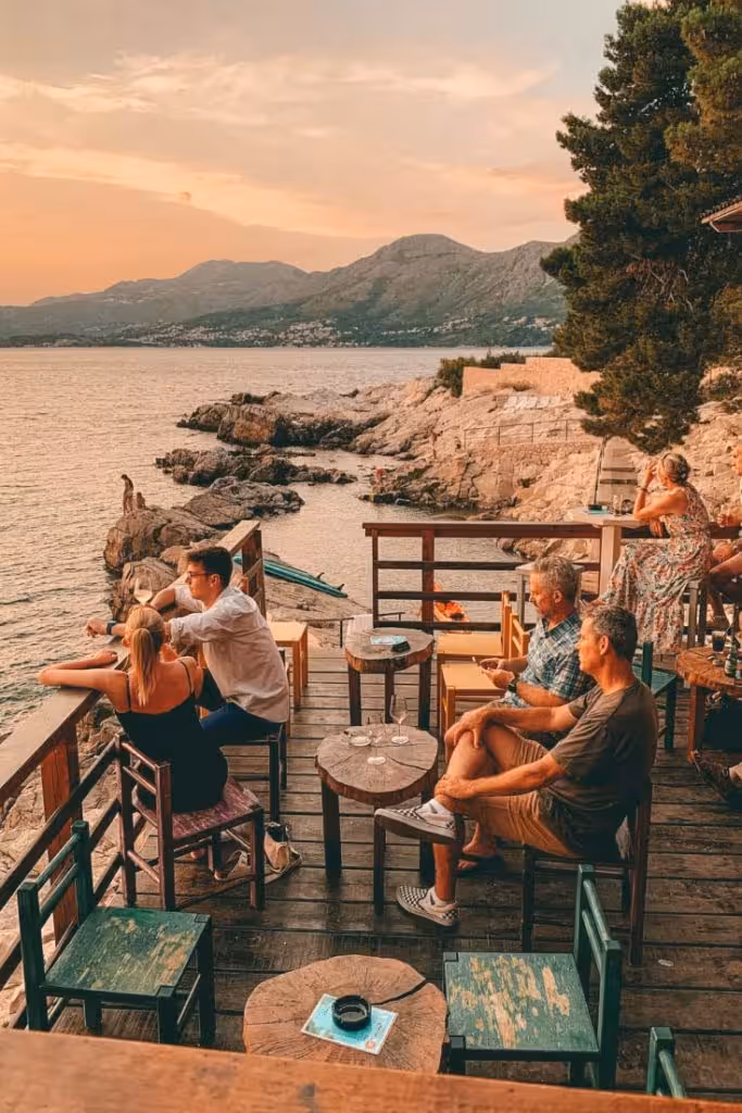 Kamen Mali Cavtat beach sunset over the sea