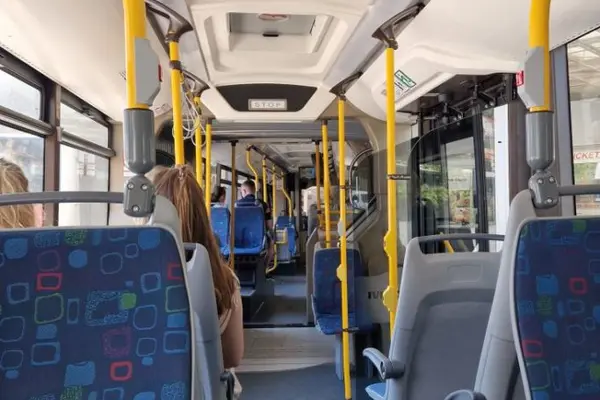 interior of Libertas Dubrovnik city bus.