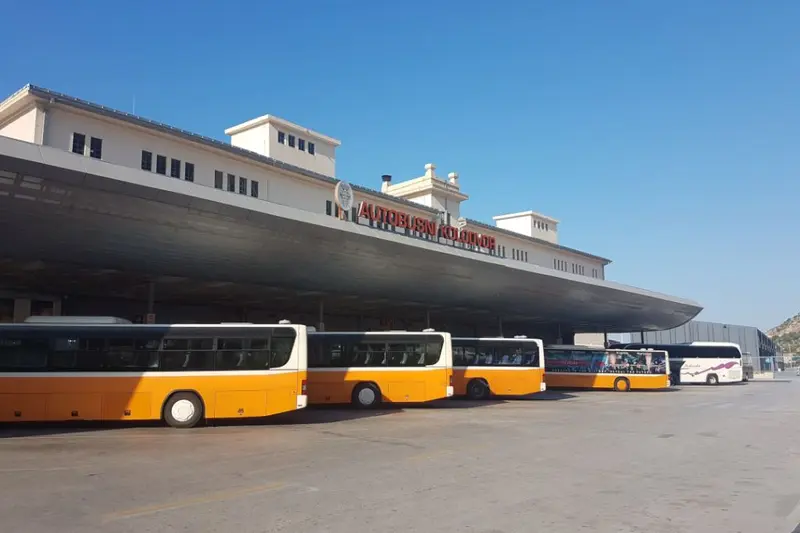 Libertas buses parked at main Dubrovnik bus station.