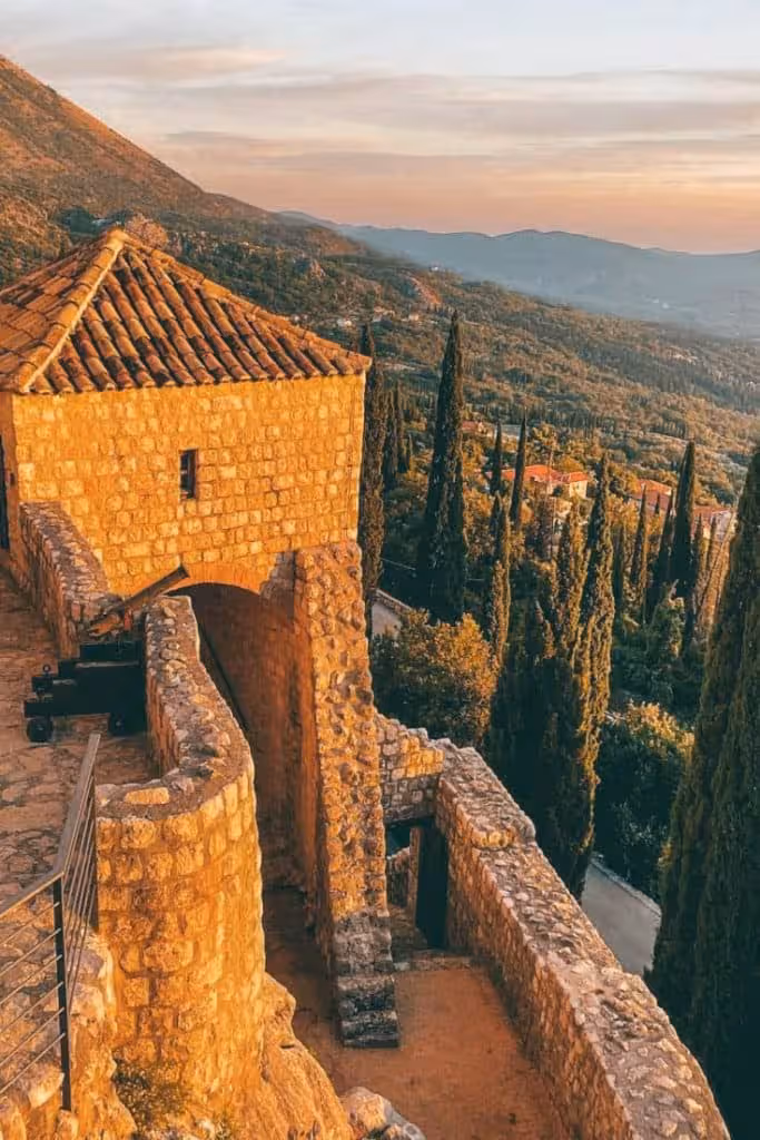 Sokol Kula watchtower near Cavtat on rocky shore