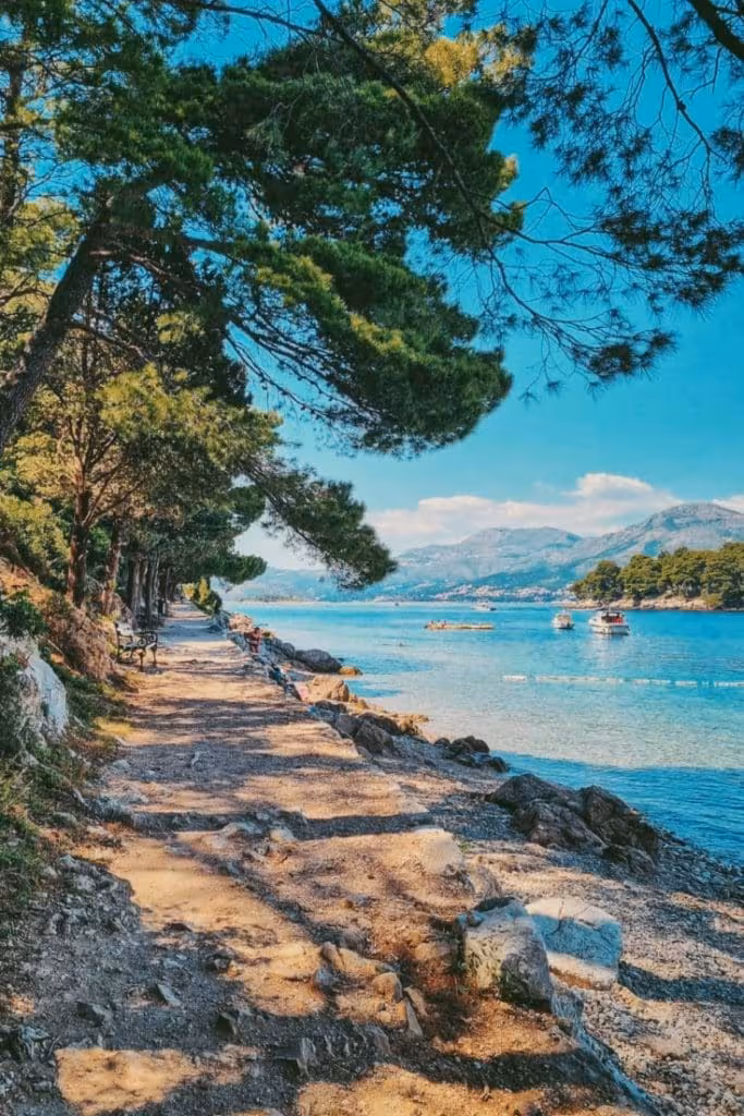 Sustjepan Beach Cavtat pebbles and blue water