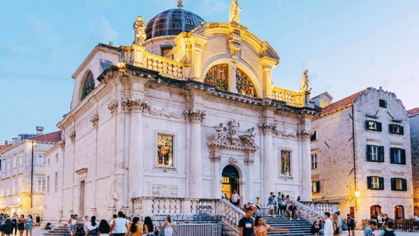 St. Blaise Church on Luža Square in Dubrovnik's Old Town.