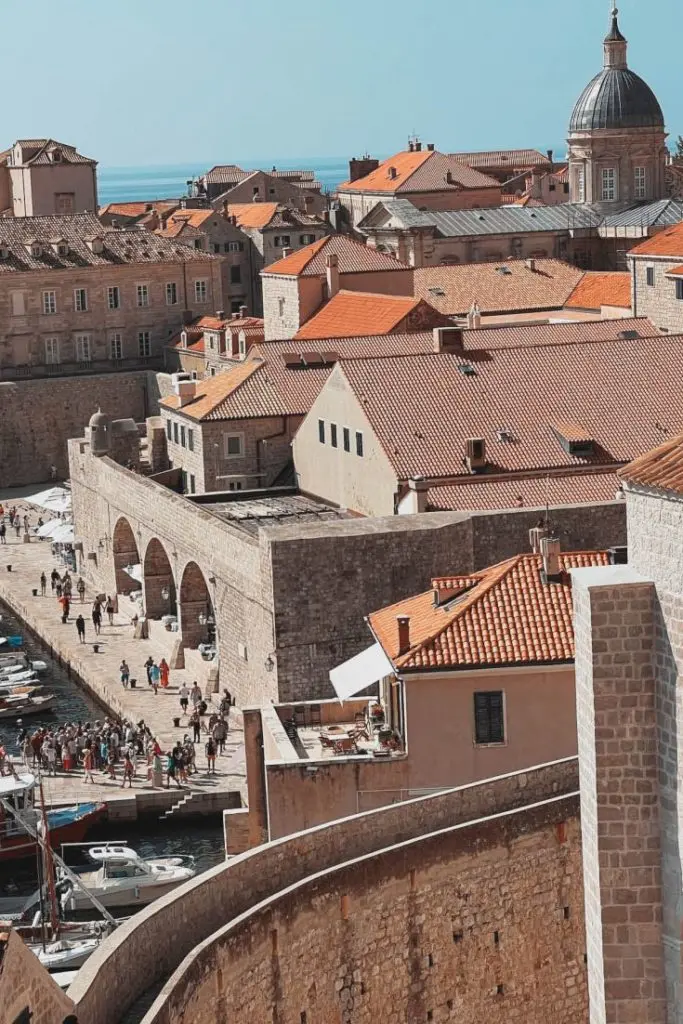 Old Port of Dubrovnik from the north side of the City Walls.