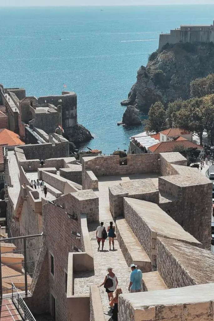 Western City Walls descending from Minčeta Tower to Fort Bokar