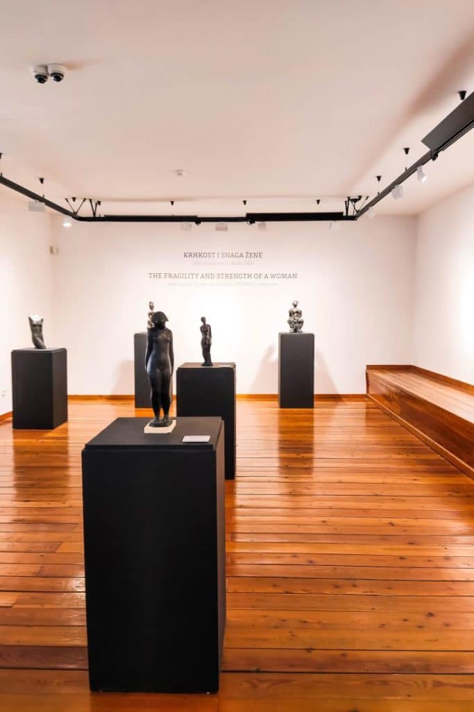 Sculptural works in a temporary exhibit at the gallery.