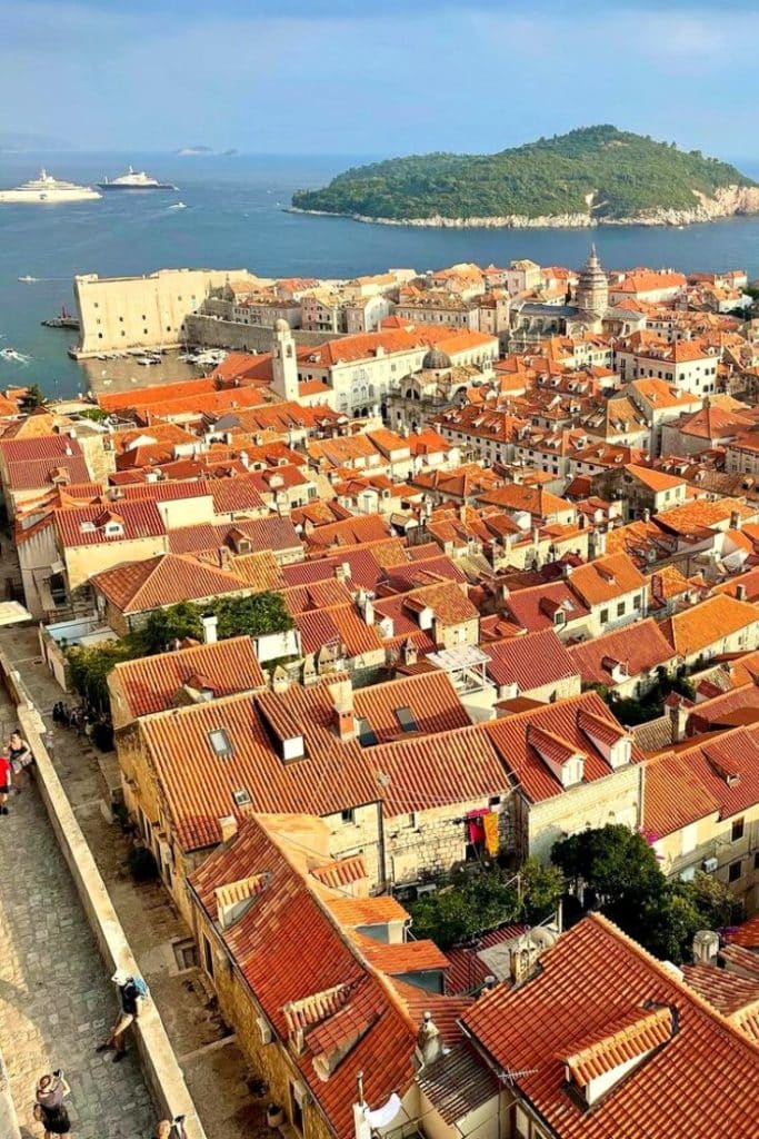 View along Dubrovnik's City Walls from the Minčeta Tower.