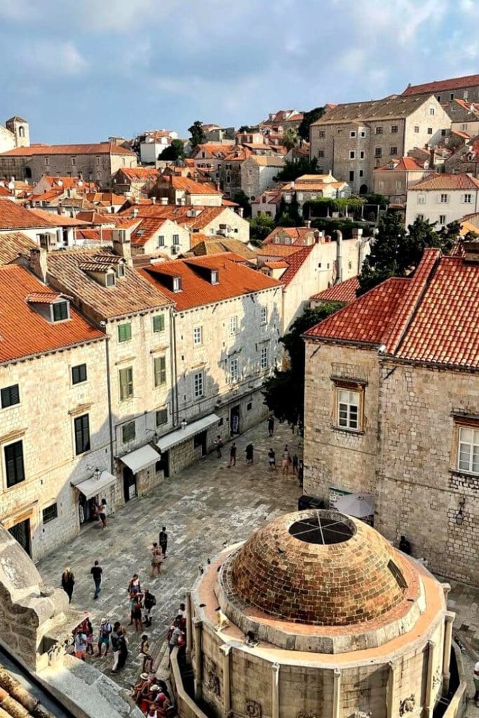 Large Onofrio Fountain on Stradun in Dubrovnik Old Town