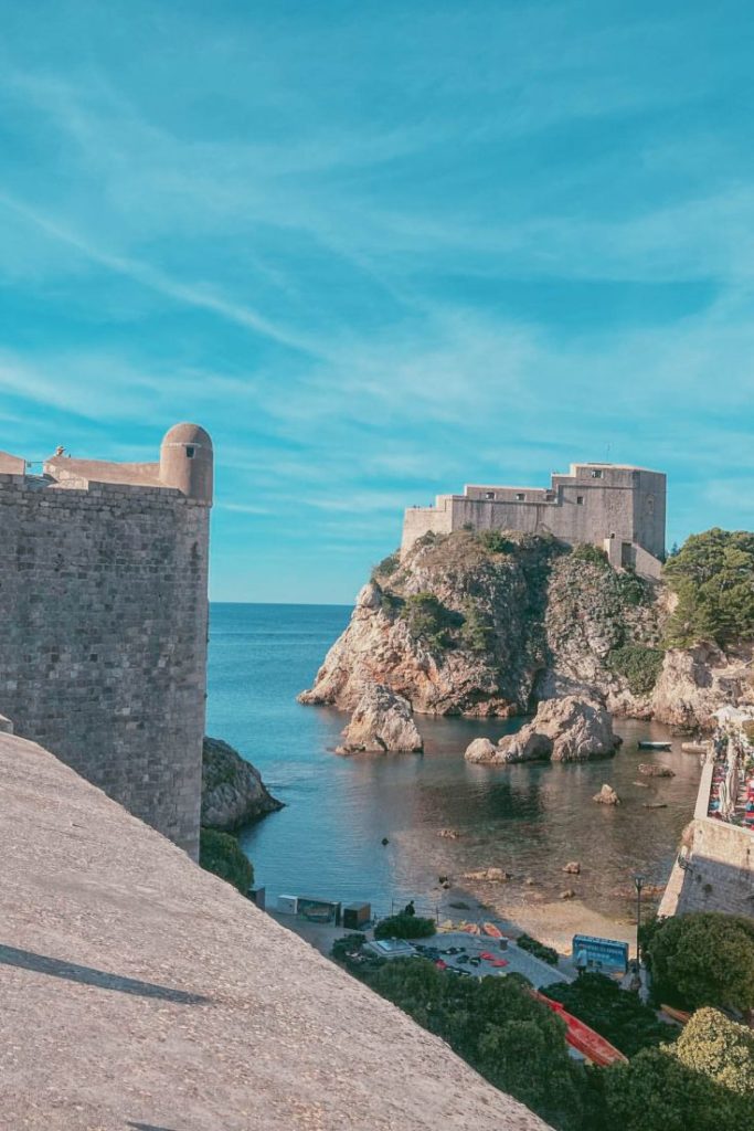 Lovrjenac Fortress rising on a 37-meter sea cliff outside the walls.