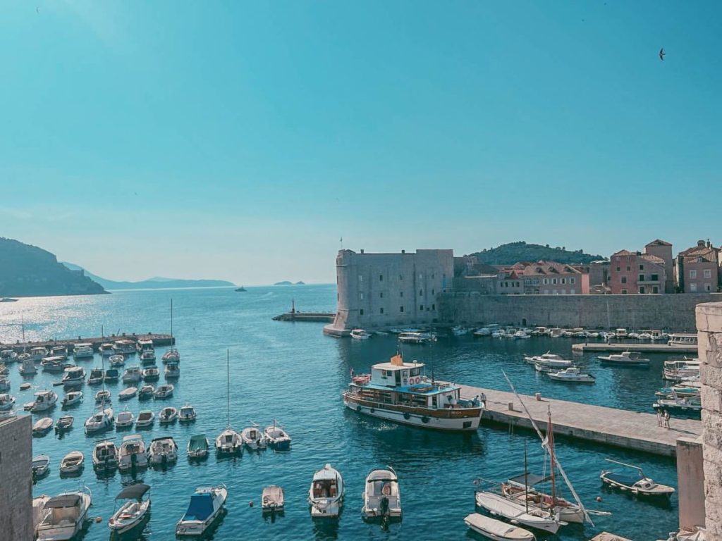 St. John Fortress and Dubrovnik Old Harbor from the City Walls.