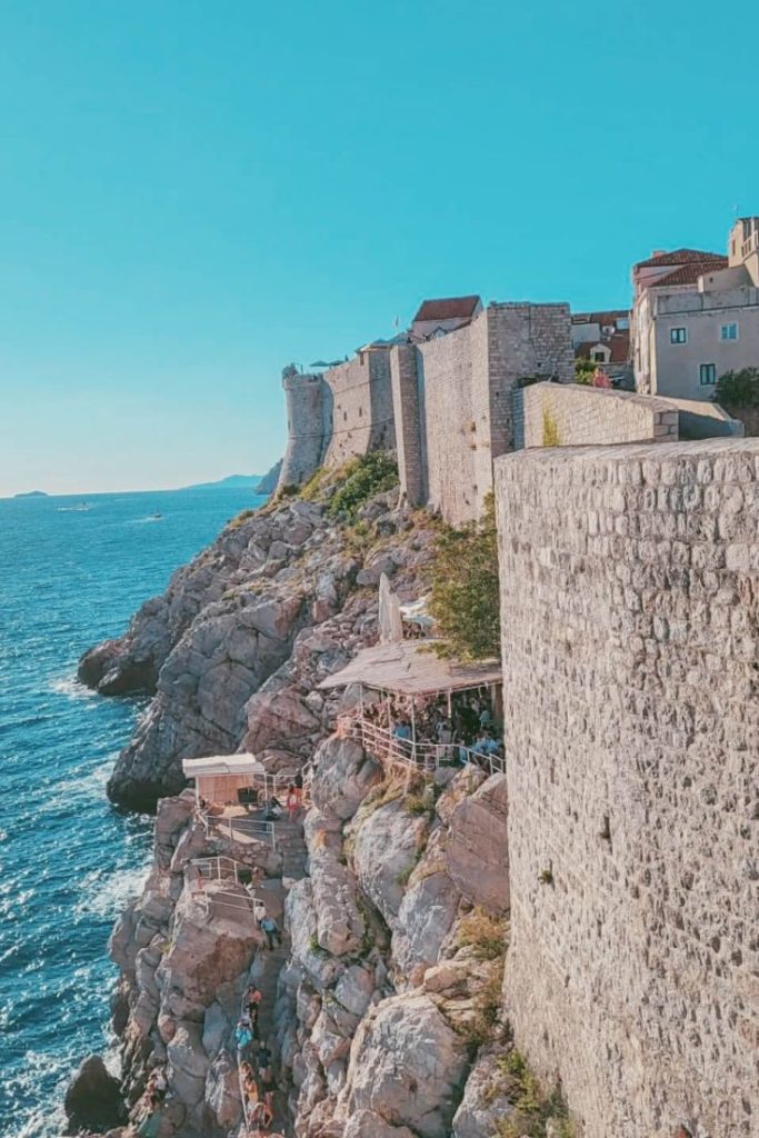 Bastions lined on seaside of Dubrovnik walls