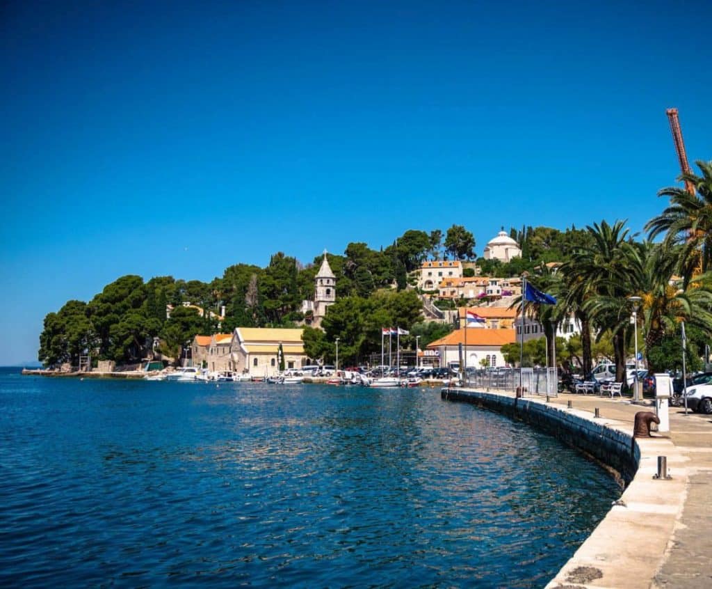 Cavtat promenade, church and houses dating from Dubrovnik Republic