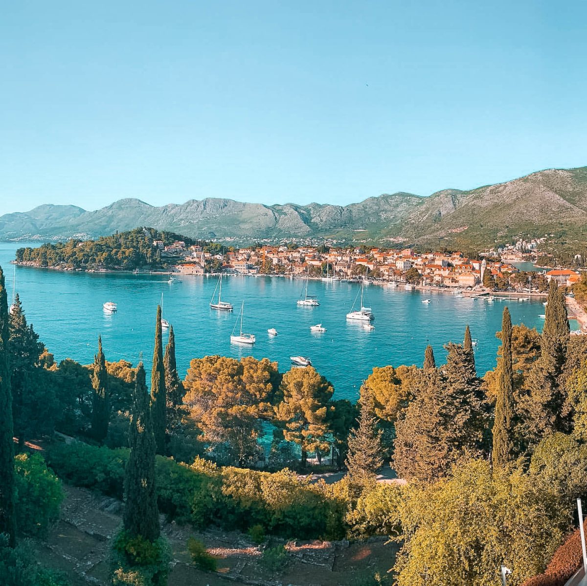 Image of Cavtat village Travel Destination from top of the hill