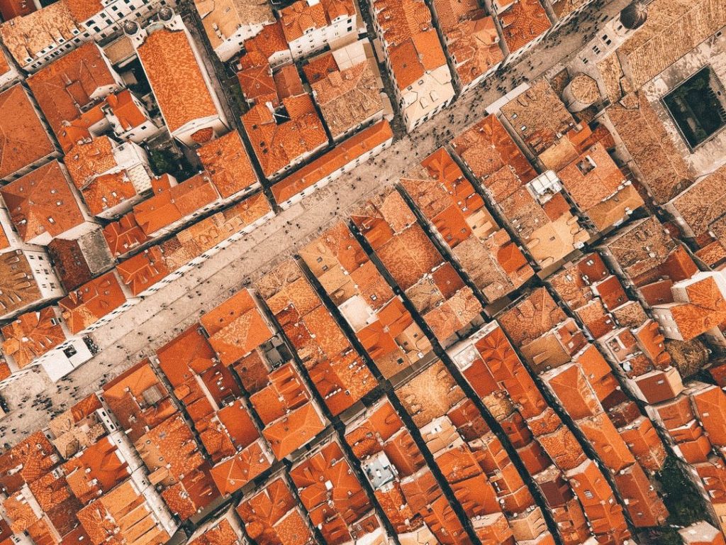 Drone Shot of Stradun Street from Air