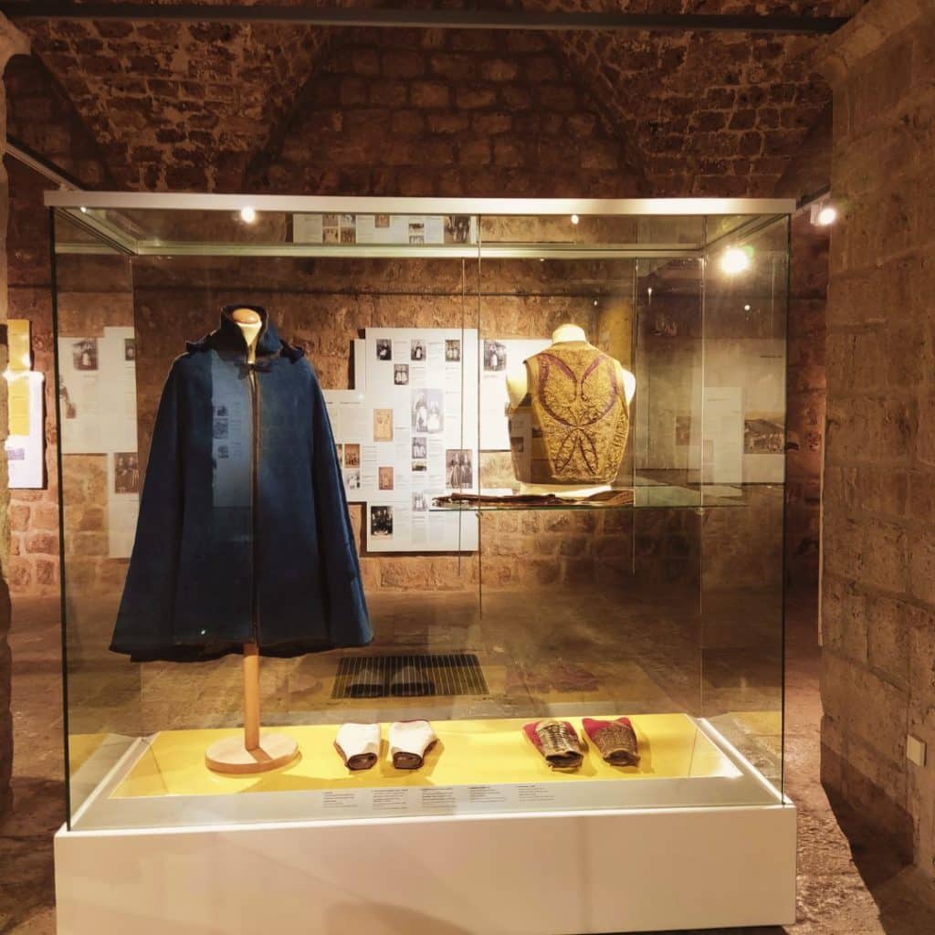 Photo of clothing items at the DUbrovnik Ethnographic museum
