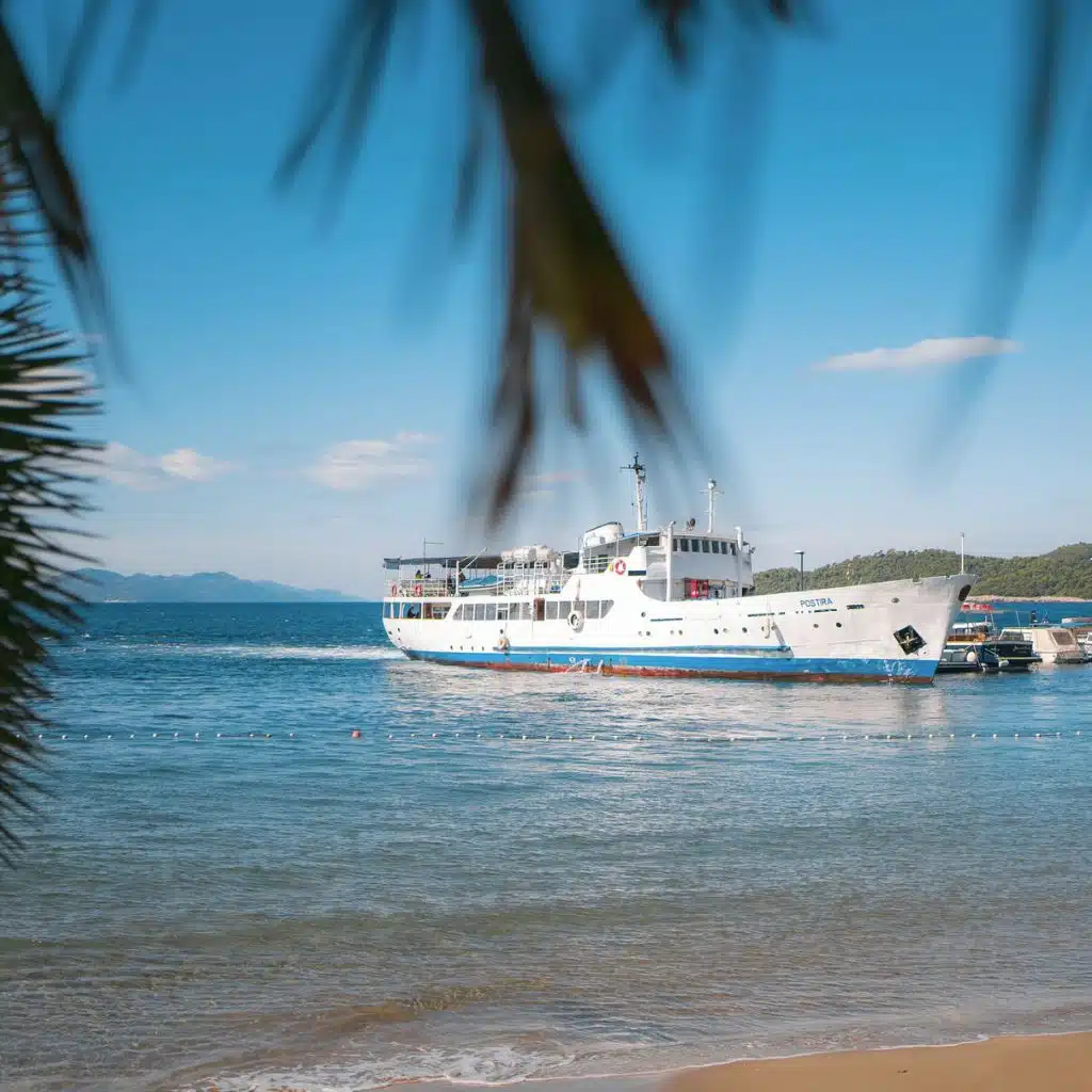 Image of ferry docking at one of the Elafiti islands near Dubrovnik