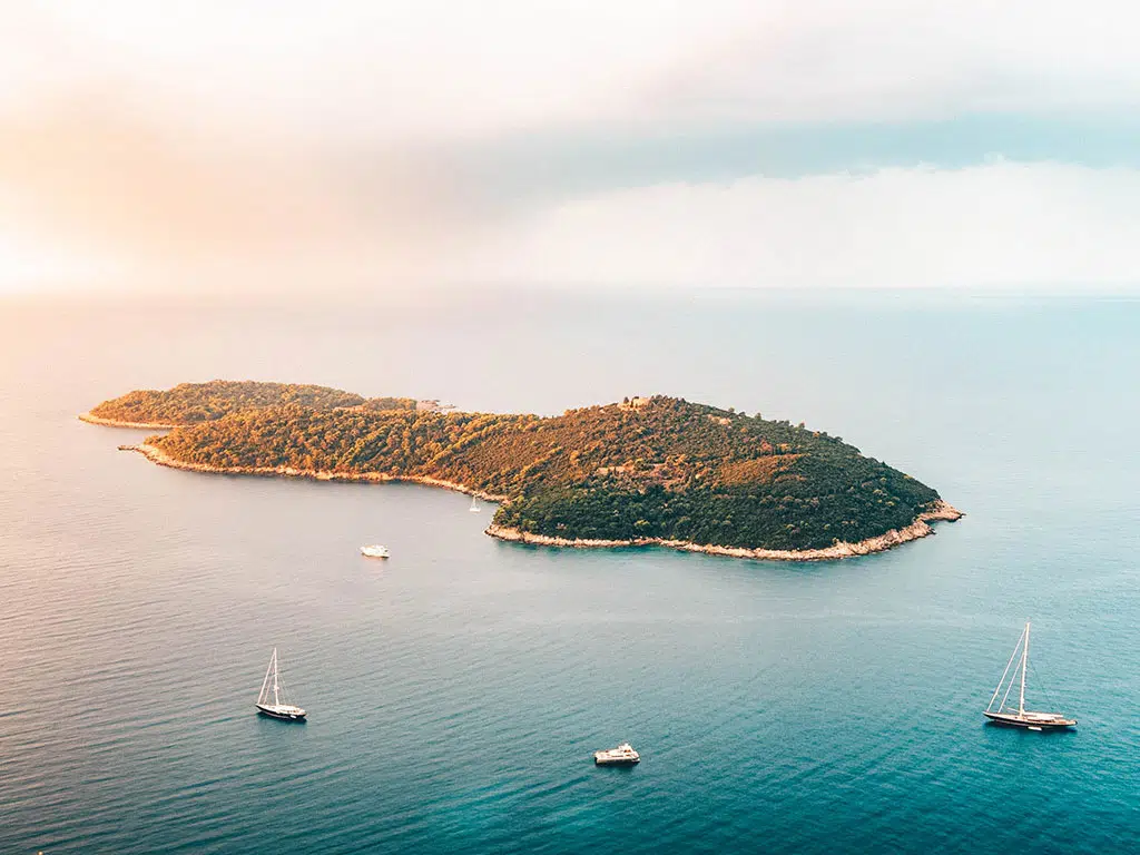 Lokrum Island across the sea sights from bus route 17