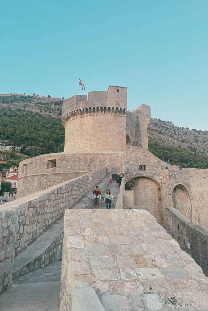 View of Minčeta, highest Dubrovnik Walls tower from the walls
