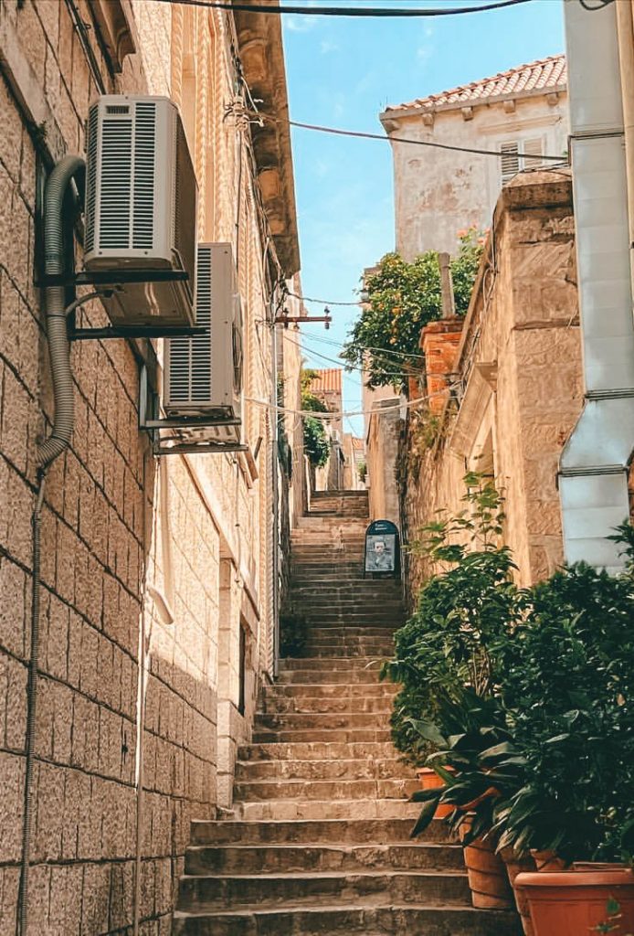 Charming streets of Cavtat Old Town give out that Mediterranean feel