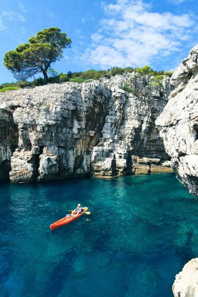 Pidgeon Cave Lokrum, a popular kayaking tour stop.