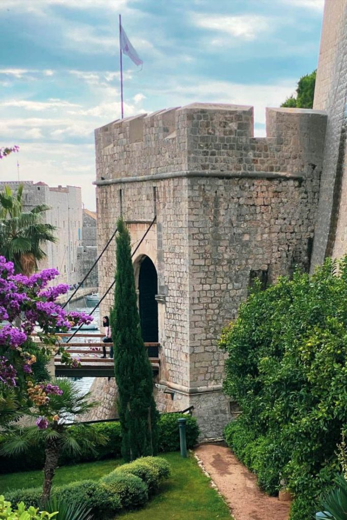 Ploče Gate are Dubrovnik Old Town eastern well fortified entrance