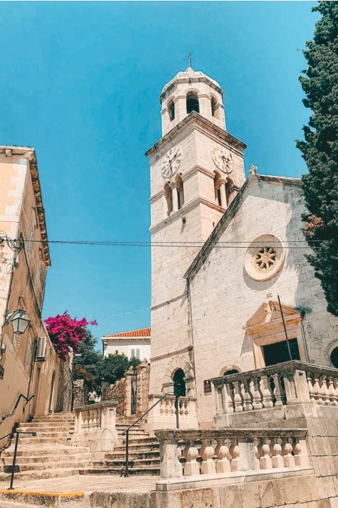 St. Nicholas Church in Cavtat pictured on the photo is from the 15th-century. Its baroque interior attracts people looking for things to see in Cavtat.
