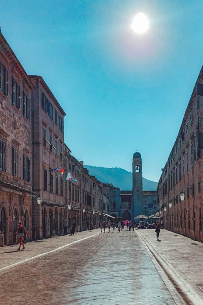 Photo of empty Stradun Street at midday