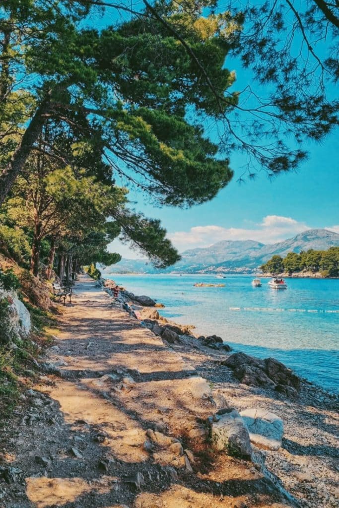 Sustjepan Beach is on the Sustjepan peninsulaa of Cavtat