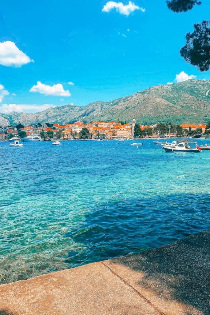 Sustjepan Beach has an amazing view of Cavtat Old Town