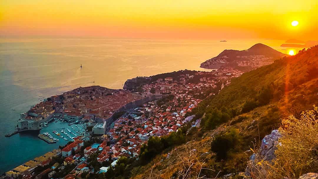 View From Mount Srd of Dubrovnik and Elaphiti Islands