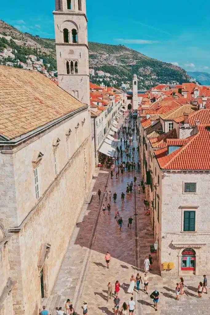 View of Stradun from City Walls