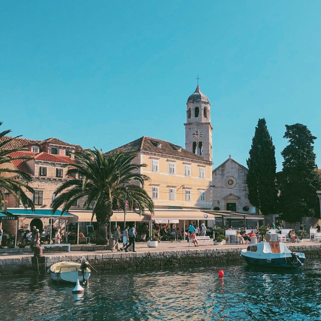 Visitors walking the Cavtat seafront