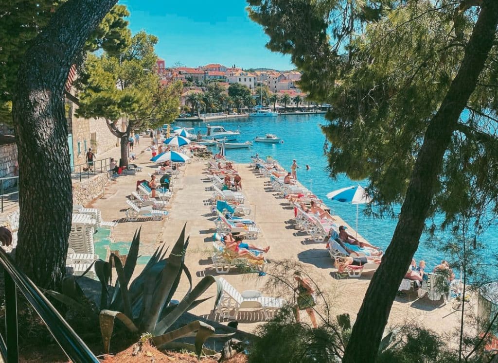 Ispod gospe beach, right next to the Cavtat promenade and the monastery