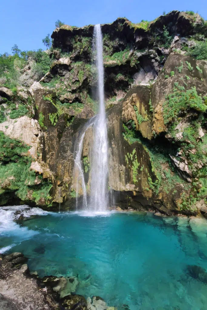 A well-maintained path to the Krčić waterfall, and there are benches and tables to sit down and have a picnic.