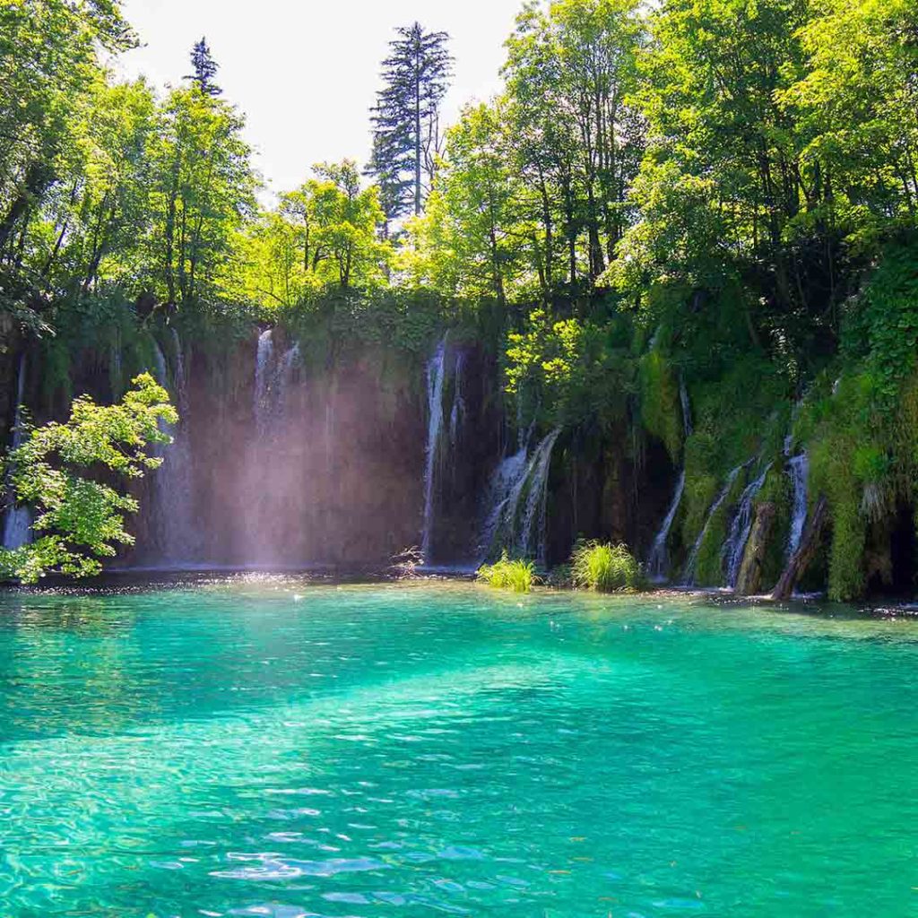 Pevalek waterfalls on the Upper Lakes in the national Park Plitvice.